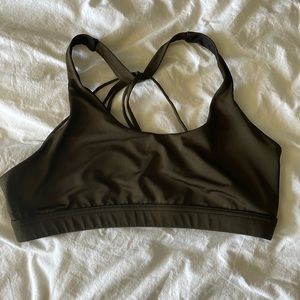 Large,Dark Green Sports Bra